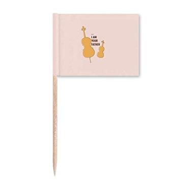 Imagem de Decoração de festa para presente art déco música violoncelo presente moda palito de dente marcadores