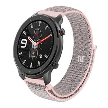 Imagem de Pulseiras NSmart compatíveis com Amazfit GTR 47MM / GTR 2 / GTR 2e / GTR 3 / GTR 4 (Rosa em nylon)