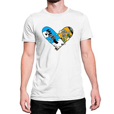Imagem de Camiseta T-Shirt SK8 The Infinity Skate Coração Algodão Cor:Branco;Tamanho:M