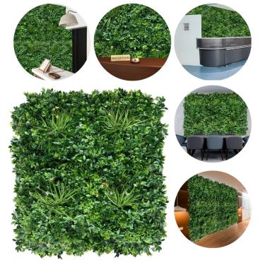 Imagem de 1m² Painel de vegetação artificial jardim vertical artificial linha premium resultado realista em muro inglês parede viva artificial com plantas de luxo