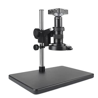 Imagem de 1080P 38MP 2K HDMI USB Industrial Electronic Video Microscope Camera + 120X 300x C-MOUNT Lens For Phone PCB SMD CPU Soldering (Color : Standard bracket, Size : 180X)