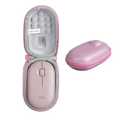 Imagem de Anleo Estojo de viagem para Logitech Pebble M350 / Logitech Pebble Mouse 2 M350s mouse portátil sem fio (rosa)