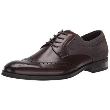 Imagem de Kenneth Cole New York Sapato Oxford masculino com cadarço Brock Wing Tip, Marrom/cinza, 12