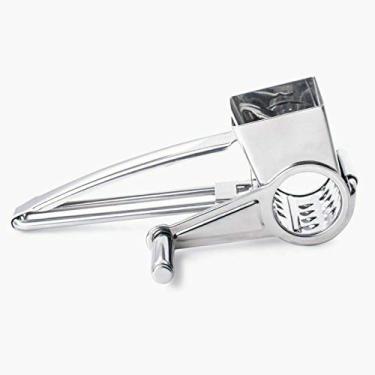 Imagem de ralador rotativo de queijo ralador triturador triturador de aço inoxidável com 3 fatias de tambor moedor de alimentos, triturador de nozes para queijo