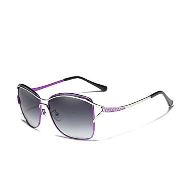 Imagem de Óculos de Sol Retrô Luxuoso Kingseven Anti-reflexo Proteção Uv400 (Roxo)