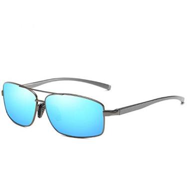 Imagem de Oculos de Sol Masculino Retangular de Aluminio Esporte com Proteção Uv400 AORON HD2458 (C4)