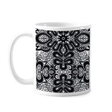 Imagem de Caneca europeia preta e branca estilo rococó, cerâmica, café, porcelana, louças