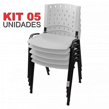 Imagem de Cadeira Empilhável Plástica Branca 5 Unidades - ULTRA Móveis