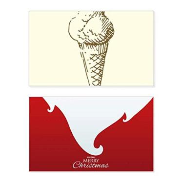 Imagem de Sorvete Doce Desenhos à Mão Estampa Feriado Feliz Natal Cartão de Feliz Natal Mensagem Letra de Natal