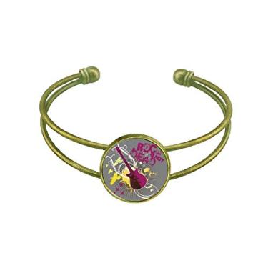 Imagem de Pulseira de guitarra de rock musical, pulseira retrô, com punho aberto