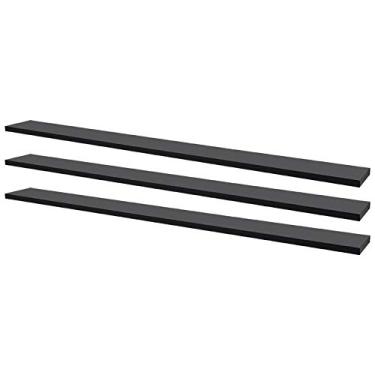 Imagem de Kit 3 Prateleiras 80 x 20cm Preta Suporte Invisível