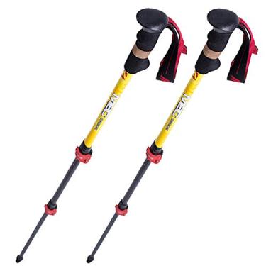Imagem de N/H Bastões de caminhada – Bastões de caminhada fortes e ajustáveis de fibra de carbono – Travas leves de ajuste rápido, aderência ergonômica, alça forte para acampamento, montanhismo, mochilão