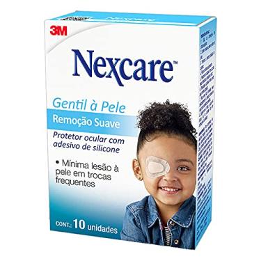 Imagem de Nexcare, 3M, Protetor Ocular Infantil Gentil à Pele, Remoção Suave, Caixa com 10 Unidades