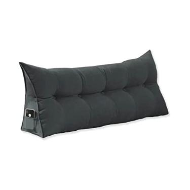 Imagem de Cabeceira Almofada Para Apoio Mel Solteiro 90 cm Suede Cinza - LM DECOR
