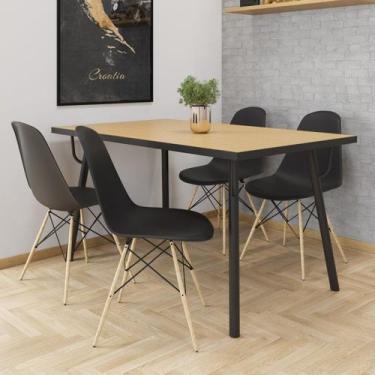 Imagem de Conjunto Mesa De Jantar Com 4 Cadeiras Eames Pp Espresso Móveis