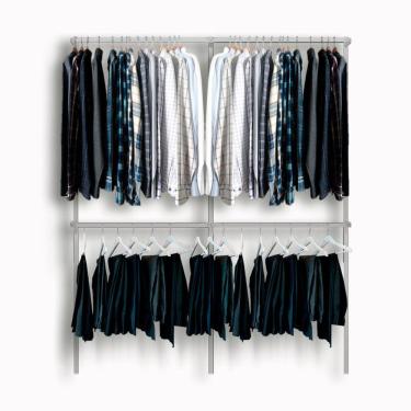 Imagem de Arara cabideiro aramado trilho parede closet loja suspenso Br 1,90 m