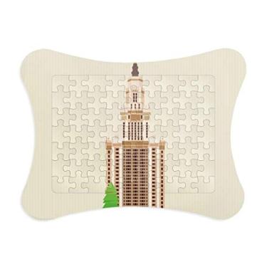 Imagem de Moldura de quebra-cabeça com símbolo nacional da Rússia e ilustração, enfeite de quebra-cabeça