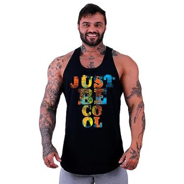 Imagem de Regata Longline Masculina MXD Conceito Estampas da Moda Academia (GG, Preto Just Be)