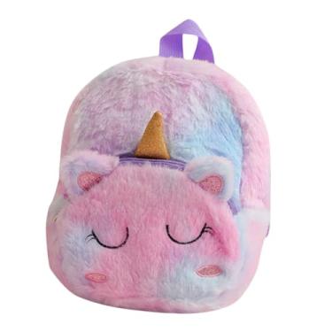 Imagem de OFFSCH Mochilas Infantis Mochila Kawaii Mochila Das Meninas Mochila De Ombro Bolsa De Unicórnio Mochila Unicórnio Linda Mochila Estética Pelúcia Roxo Mochila Pequena Tie Dye Filho
