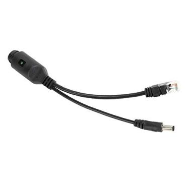 Imagem de Divisor adaptador POE, cabo adaptador POE antiestático para roteador para monitoramento de segurança para switch para telefone de rede (preto)