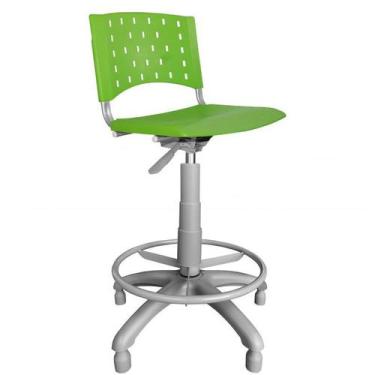 Imagem de Cadeira Caixa Secretária Plástica Roxa Base Cinza - Ultra Móveis
