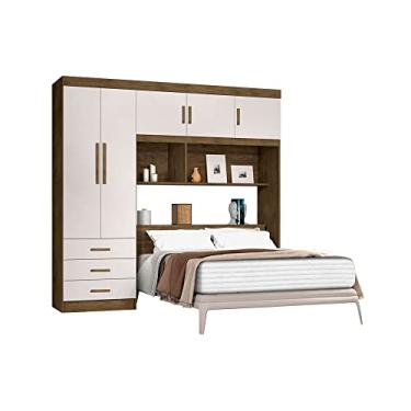 Imagem de Generic Roupeiro 5 Portas com Cabeceira Box Casal Cancun Jequitiba Off White