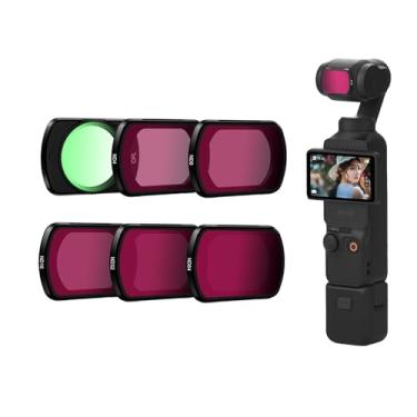 Imagem de Kit de filtro magnético ND CPL compatível com câmera DJI Osmo Pocket 3, CPL, ND4, ND8, ND16, ND32, ND64 para acessórios Osmo Pocket 3, impermeável, resistente a arranhões (pacote com 6)