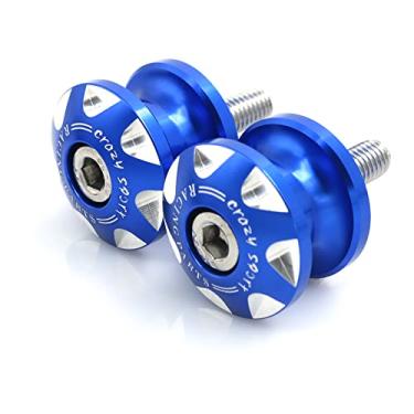 Imagem de crazy sport Bobinas de braço oscilante de 8 mm Suporte deslizante Parafusos M8 compatíveis com SUZUKI GSX-S GSXS 750 950 1000 GSXR 150 125 600 V-Strom DL 650 GSR GSX SV Bandit S1000RR S1000XR HP4 CBR 60RR 100RR 1000RR 100RR 000RRRR. Azul)