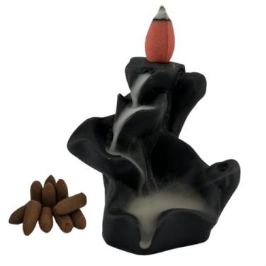 Imagem de Incensário Cascata e Vareta 2 em 1 Flor de Lotus Mini Fumaça Backflow + 10 cones