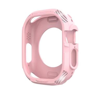 Imagem de SDUTIO Capa TPU para Apple Watch Ultra Case 49mm 45mm 41mm 44mm 40mm 42mm Protetor de pára-choques para série Iwatch SE 8 Ultra 7 6 5 4 3 49 (Cor: Rosa, Tamanho: 49mm)