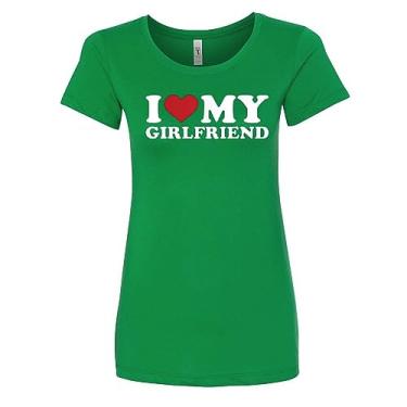 Imagem de Camiseta feminina divertida I Heart My Girlfriend, Kelly Green, M