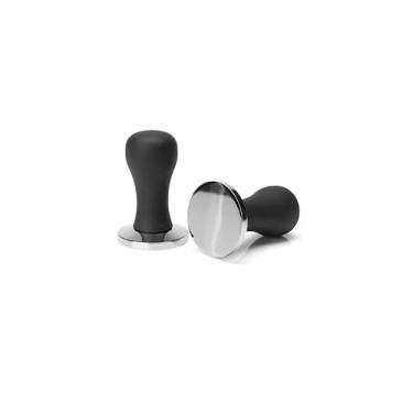 Imagem de Tamper Compactador para café espresso Pressca - Base Plana de Aço, Cabo Anatômico Preto Fosco, Compactação Uniforme e Precisa - Tamanho 58mm