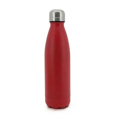 Imagem de Mimo Style Garrafa Térmica Inox Vermelho, Tampa em Silicone à Prova de Vazamento, Com Capacidade Para 500 ml, Perfeita Para Bebidas Quentes e Frias, Corpo de Material Inox e Tampa em Silicone