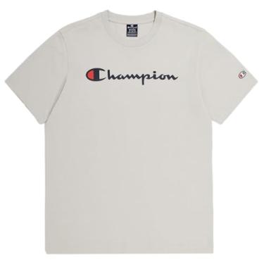 Imagem de Champion Camiseta masculina, camiseta masculina de gola redonda de algodão médio, camiseta para homens, escrita (regular ou grande e alto), (Coleção 2024) Chic Cream, P