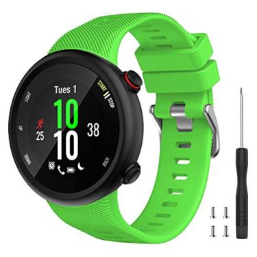Imagem de Watbro Compatível com a pulseira Garmin Forerunner 45, pulseira de relógio esportiva de silicone macio, pulseira de fitness, pulseira para relógio inteligente Garmin Forerunner 45., Verde