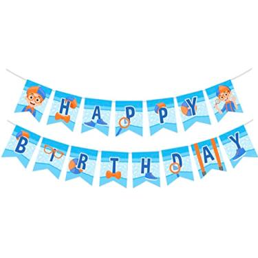 Imagem de Treasures Gifted Faixa de aniversário Blippi – Faixa de feliz aniversário Blippi – Artigos de festa de aniversário Blippi – Decorações de festa Blippi para paredes e entradas