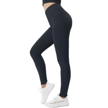 Imagem de FreXimo Calça legging feminina de ginástica de cintura alta sem costura canelada levanta bumbum fitness calça atlética para ioga, Preto 1, G