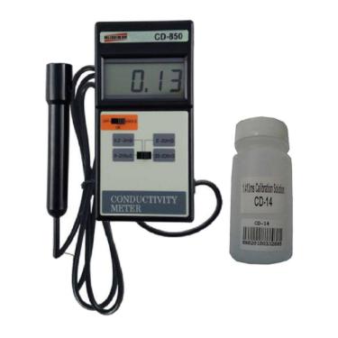 Imagem de Kit Condutivímetro Digital 0 A 200Ms Hold Condutividade Eletrodo Cd-850 Portátil Instrutherm Estojo Solução Calibração