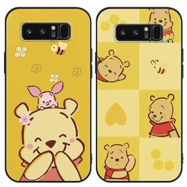 Imagem de Pacote com 2 capas de telefone de desenho animado para Samsung Galaxy Note 8 de 6,5 polegadas, capas de urso anime fofo porco kawaii abelha capa para mulheres meninas crianças meninos, fundo protetor