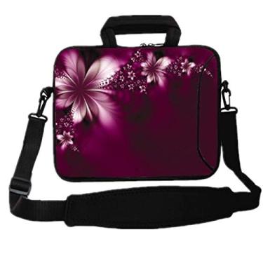 Imagem de RICHEN 11 11,6 12 12,5 13 polegadas Capa para laptop/Chromebook/Ultrabook/Macbook Pro Air Notebook PC Bolsa Mensageiro Tablet Capa de Viagem Neoprene Alça Manga com Ombro (11-13,3 polegadas, Flores)