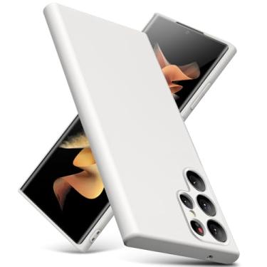 Imagem de YSLBWLE Capa para Samsung Galaxy S23 Ultra, capa fina de silicone líquido, à prova de choque, capa de telefone fina para Samsung Galaxy S23 Ultra, capa protetora de câmera de corpo inteiro - bege