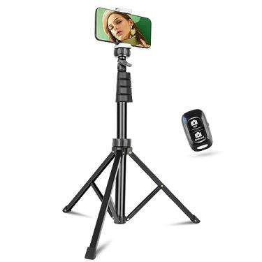 Imagem de Aureday 67" Phone Tripod, Extendable iPhone Tripod Stand with Wireless Remote & Phone Holder, Aluminum Selfie Stick Tripod for iPhone/Camera/GoPro