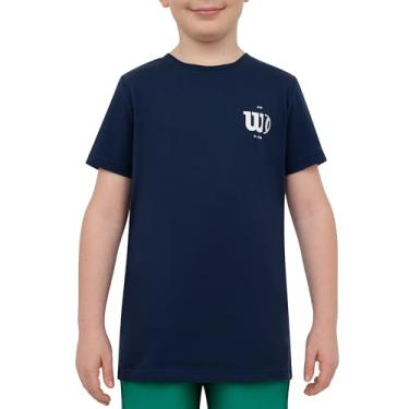 Imagem de WILSON Camisetas de manga curta para meninos - Camisetas juvenis elegantes para ocasiões diárias - Camisetas ideais para meninos, Beisebol azul-marinho, GG