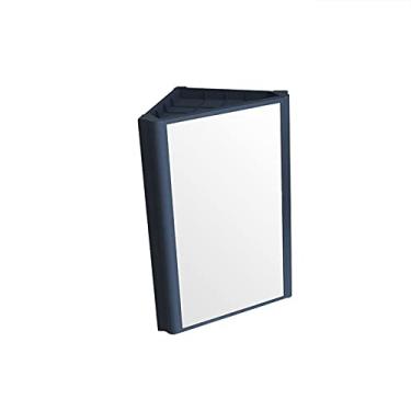 Imagem de Armário de armazenamento de canto com espelho de parede para banheiro (cor: azul, tamanho: 45 * 60 * 32 cm) (azul 45 * 60 * 32 cm)
