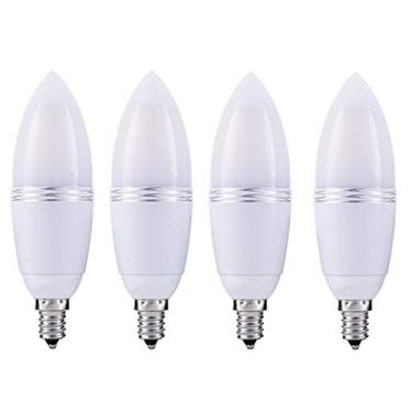 Imagem de Lâmpadas LED E12 12W Candelabro LED (equivalente a 100 Watts) Branco Quente 3000K Lâmpadas LED Milho Lâmpadas de Vela LED 12 Watts, Base de Vela Pequena E12, Não Regulável, Pacote com 4