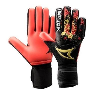 Imagem de Luva Profissional De Goleiro Three Stars Kick Vermelho G = 10-Unissex