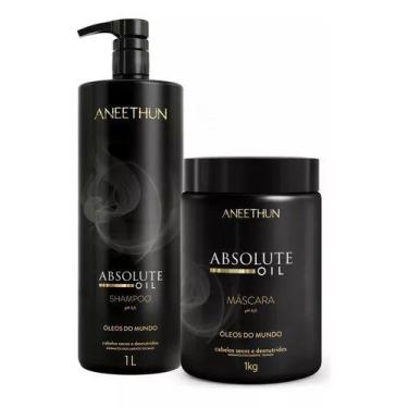 Imagem de Kit Absolut Oil Shampoo 1 Litro E Máscara 1 Kilo - Aneethun
