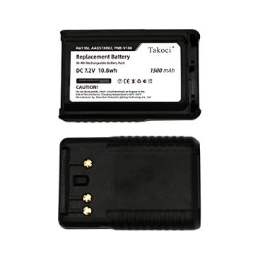 Imagem de Gikysuiz Pacote com 2 baterias de rádio de grande capacidade 7,2V 1500mAh FNB-V106 Ni-Mh compatível com Yaesu Vertex Standard VX-228 VX-230 VX-231 VX-231L, Bearcom Radio BC95 Rádio bidirecional