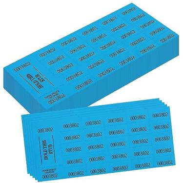 Imagem de 200 peças de bilhetes de cesta leilão chinês bilhetes sorteio folhas azuis 10 cm × 22 cm 200 números para porta de bebida prêmio arrecadação de fundos silencioso Carnaval Penny Leilão Eventos (200)