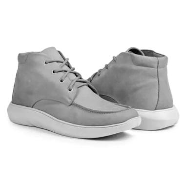 Imagem de Bota Masculina de Inverno em Couro Forrada com Lã Imperméavel - San Martin (Cinza, BR, Adulto, Numérico, 39)